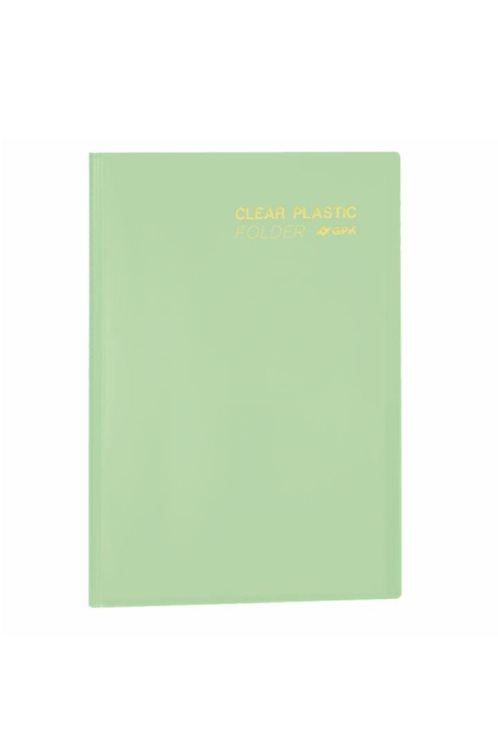 Pasta Catálogo A4 Clear Plastic Folder 20 Sacos PP 23x31 cm Verde PlastPark