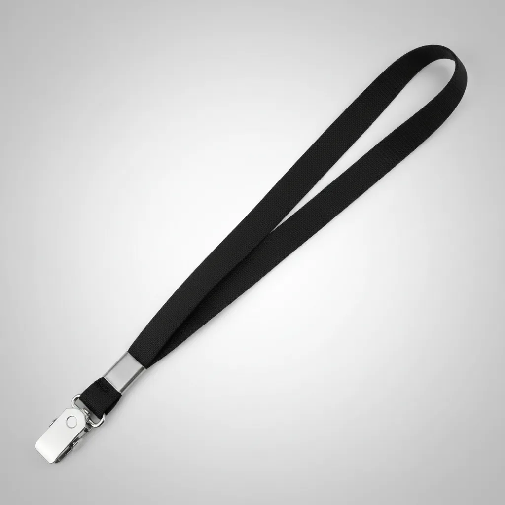 Cordão de Nylon para Crachá com Presilha Nylon 600 1x42 cm Preto 10 Unidades PlastPark - Imagem 4