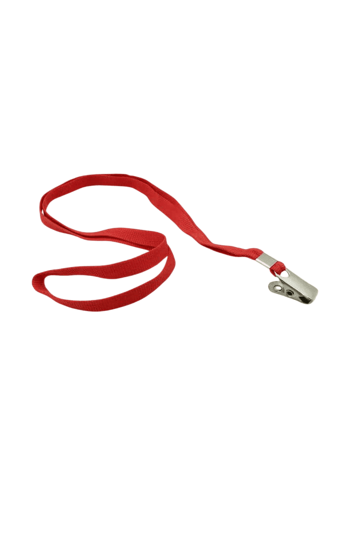 Cordão de Nylon para Crachá com Presilha Nylon 600 1x42 cm Vermelho 10 Unidades PlastPark