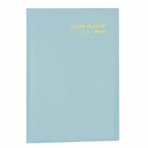 Pasta Catálogo Ofício Clear Plastic Folder 20 Sacos PP 23x33 cm Azul 10 Unidades PlastPark