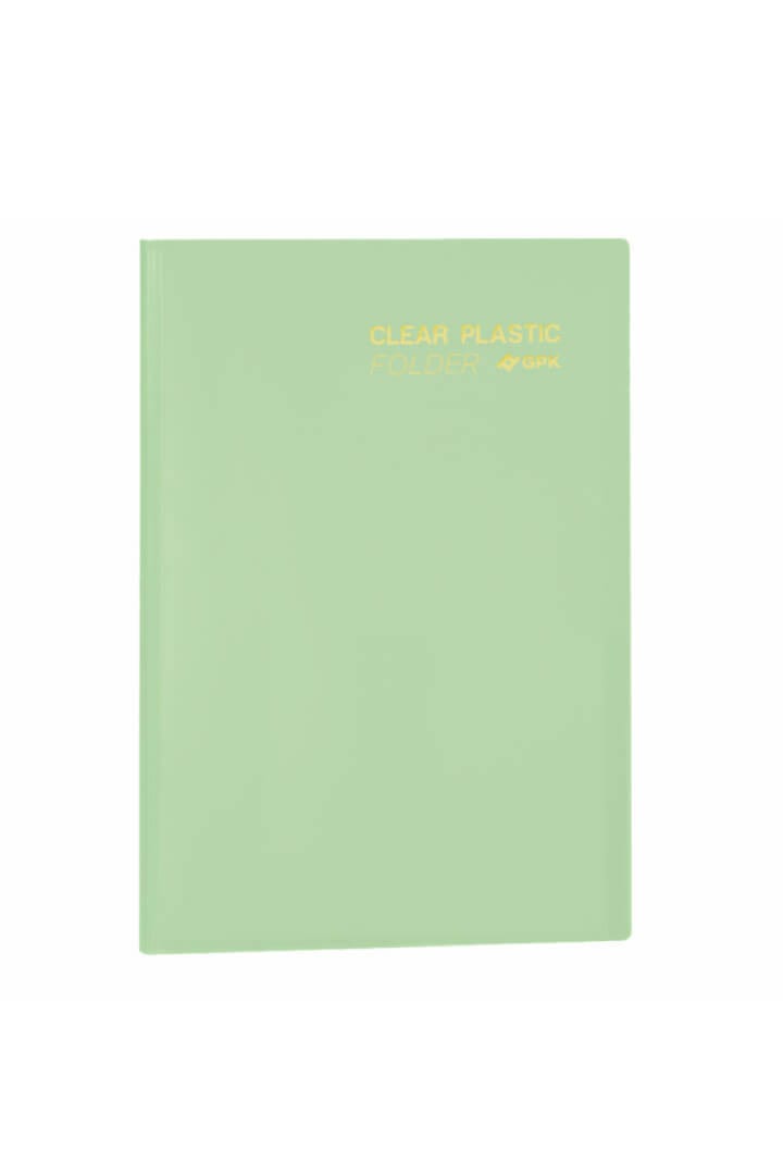 Pasta Catálogo Ofício Clear Plastic Folder 20 Sacos PP 23x33 cm Verde PlastPark