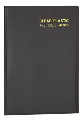 Pasta Catálogo A4 Clear Plastic Folder 50 Sacos PP 23x31 cm Preto PlastPark