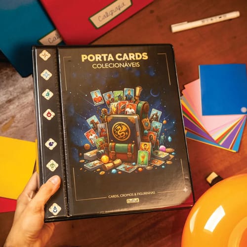 Pasta Argolada PlastPark Porta Cards Figurinha Album Coleção - Imagem 4