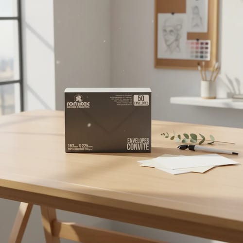 Envelope Convite 120 g/m² 16x22 cm Preto 50 Unidades Romitec - Imagem 2
