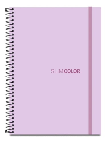 Caderno Universitário 1x1 80 Folhas Espiral Capa PP com Bolsa e Elástico 20x28 cm Lilás Romitec