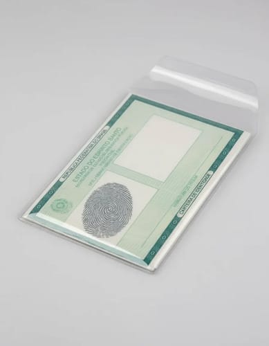 Protetor Documentos RG com Aba PVC 8x11 cm Transparente 50 Unidades PlastPark - Imagem 4