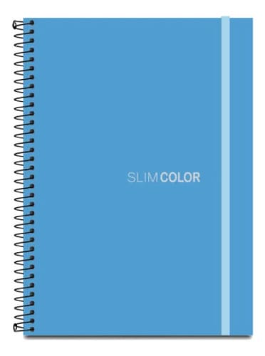 Caderno Colegial 1x1 80 Folhas Espiral Capa PP com Bolsa e Elástico 18x24 cm Azul Romitec