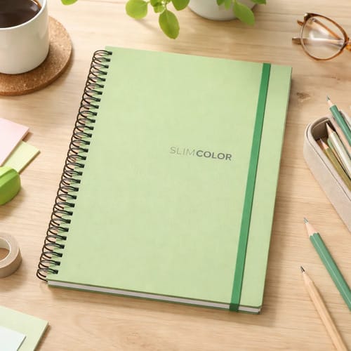 Caderno Universitário 1x1 80 Folhas Espiral Capa PP com Bolsa e Elástico 20x28 cm Verde Romitec - Imagem 3