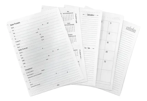 Refil para Caderno de Disco Universitário Planner 50 Folhas 90 g/m² 20x28 cm Branco Romitec - Imagem 2
