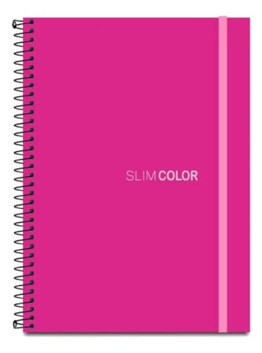 Caderno Colegial 1x1 80 Folhas Espiral Capa PP com Bolsa e Elástico 18x24 cm Pink Romitec