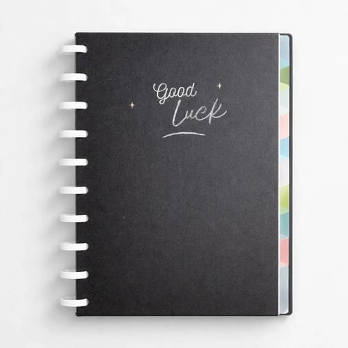 Caderno Colegial 50 Folhas Disco Capa PP com Estojo Régua e 10 Divisórias 18x24 cm Preto Romitec - Imagem 6