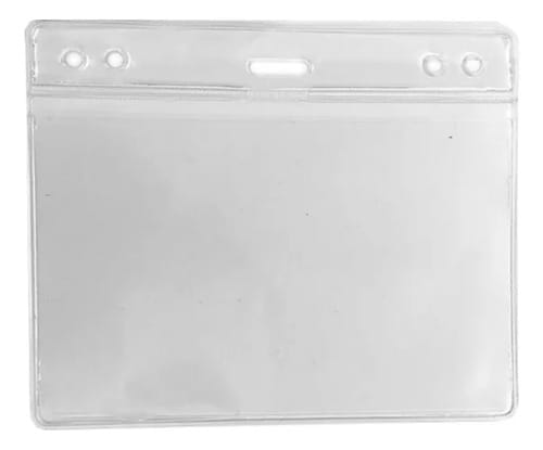Crachá para Identificação Abertura Superior sem Presilha 12x8 cm Transparente 10 Unidades PlastPark