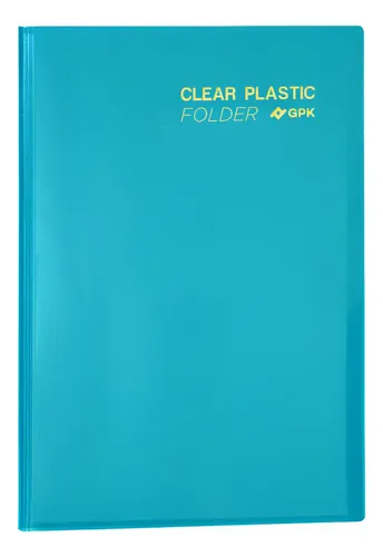 Pasta Catálogo A4 Clear Plastic Folder 50 Sacos PP 23x31 cm Azul PlastPark