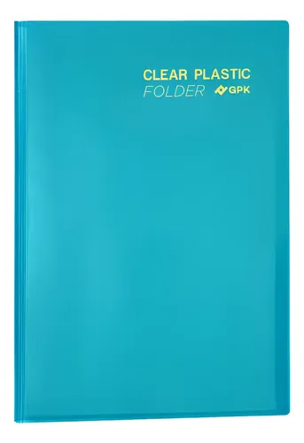 Pasta Catálogo A4 Clear Plastic Folder 30 Sacos PP 23x31 cm Azul PlastPark