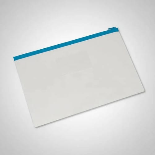 Pasta Zip PVC Cristal Zíper Azul com 5 24x36 cm 5 Unidades PlastPark - Imagem 3