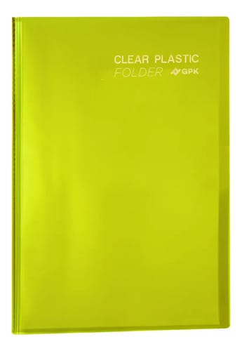 Pasta Catálogo A4 Clear Plastic Folder 30 Sacos PP 23x31 cm Amarelo PlastPark