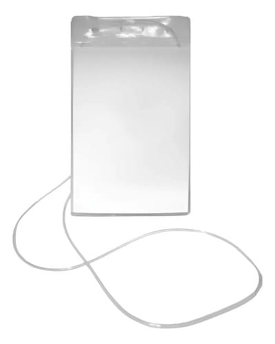 Crachá para Identificação Abertura Superior com Cordão 12x8 cm Transparente 10 Unidades PlastPark