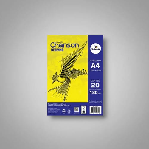 Bloco de Desenho Chanson A4 20 Folhas 180 g/m² 21x30 cm Branco Romitec - Imagem 4