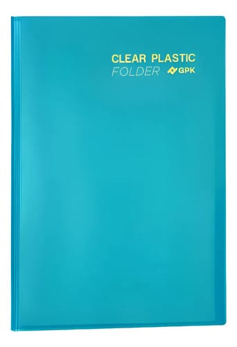 Pasta Catálogo A4 Clear Plastic Folder 20 Sacos PP 23x31 cm Azul PlastPark