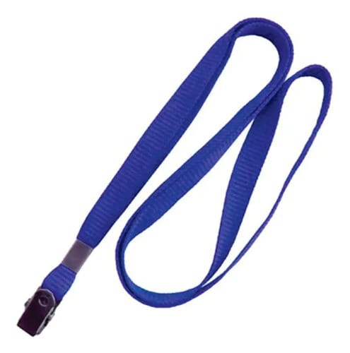 Cordão de Nylon para Crachá com Presilha Metálica Nylon 600 1x42 cm Azul Claro 10 Unidades PlastPark