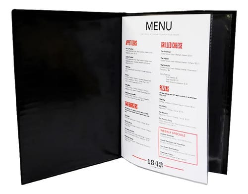 Pasta Cardápio A4 Corino Espumado Luxo 6 Páginas PVC 22x31 cm Preto PlastPark - Imagem 2