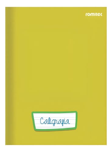 Caderno Caligrafia Universitário 96 Folhas Costurado Capa Dura 20x28 cm Amarelo Romitec