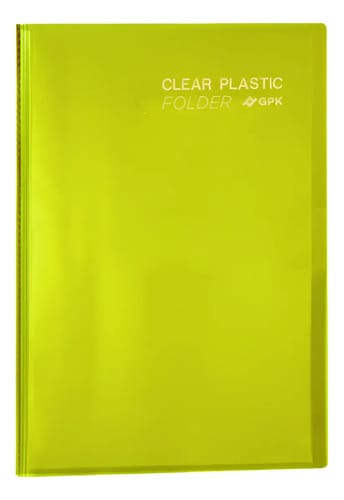 Pasta Catálogo A4 Clear Plastic Folder 50 Sacos PP 23x31 cm Amarelo PlastPark