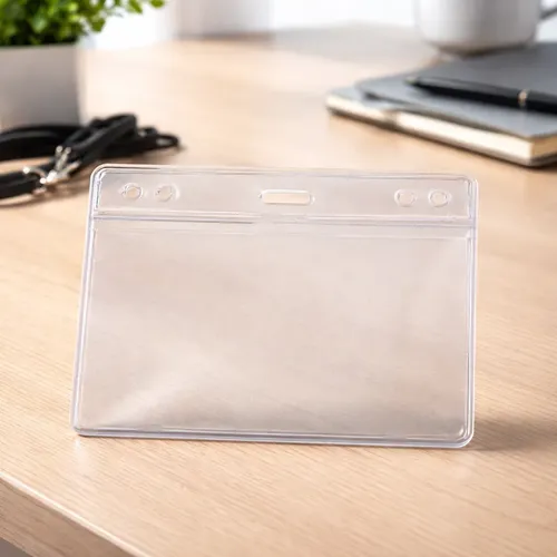 Crachá para Identificação Abertura Superior sem Presilha 12x8 cm Transparente 10 Unidades PlastPark - Imagem 2