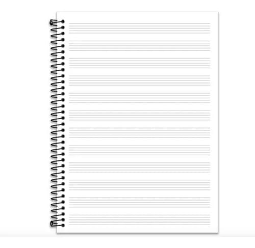 Caderno de Musica Universitário Teoria + Pentagrama 18+70 Folhas Espiral 20x28 cm Preto Romitec - Imagem 2