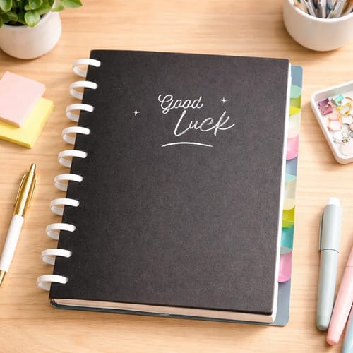 Caderno Universitário 50 Folhas Disco Capa PP com Estojo Régua e 10 Divisórias 20x28 cm Preto Romitec - Imagem 5