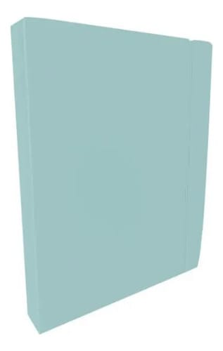 Fichário Colegial PP Lombada 4 cm com Elástico 10 Sacos e 20 Folhas 20x26 cm Azul PlastPark