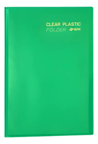 Pasta Catálogo A4 Clear Plastic Folder 30 Sacos PP 23x31 cm Verde PlastPark