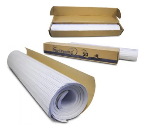 Bloco Flip Chart Papel Liso 75 g/m² 50 Folhas Microsserrilhadas Furação Universal 64x83 cm Branco Romitec - Imagem 3