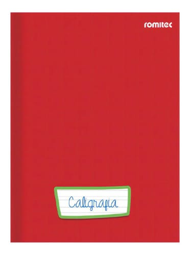 Caderno Caligrafia Universitário 96 Folhas Costurado Capa Dura 20x28 cm Vermelho Romitec
