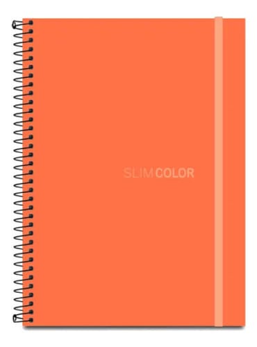 Caderno Colegial 1x1 80 Folhas Espiral Capa PP com Bolsa e Elástico 18x24 cm Laranja Romitec