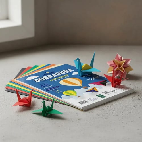 Dobradura A4 75 g/m² 48 Folhas 8 Cores 4 Bicolores Livro Criativo 22x30 cm Sortido Romitec - Imagem 6