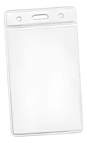 Crachá para Identificação Abertura Superior sem Presilha 6x8 cm Transparente 10 Unidades PlastPark