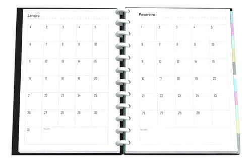 Caderno Universitário 50 Folhas Disco Capa PP com Estojo Régua e 10 Divisórias 20x28 cm Preto Romitec - Imagem 4
