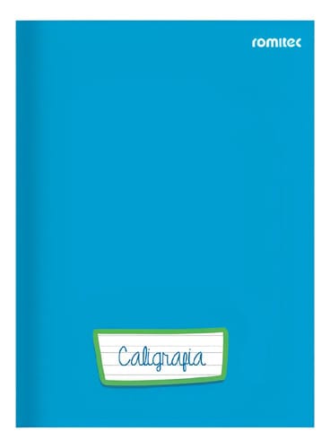Caderno Caligrafia Universitário 96 Folhas Costurado Capa Dura 20x28 cm Azul Romitec
