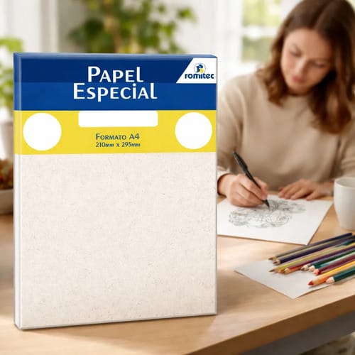 Papel A4 180 g/m² Reciclado 50 Folhas 21x30 cm Marrom Romitec - Imagem 5