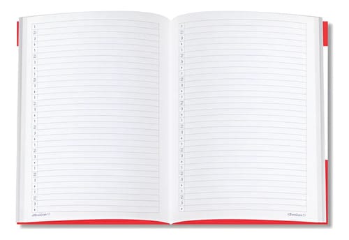 Caderno Alibombom Brochurão 80 Folhas Costurado Capa Dura Pautas Numeradas 123x 20x28 cm Vermelho Romitec - Imagem 2