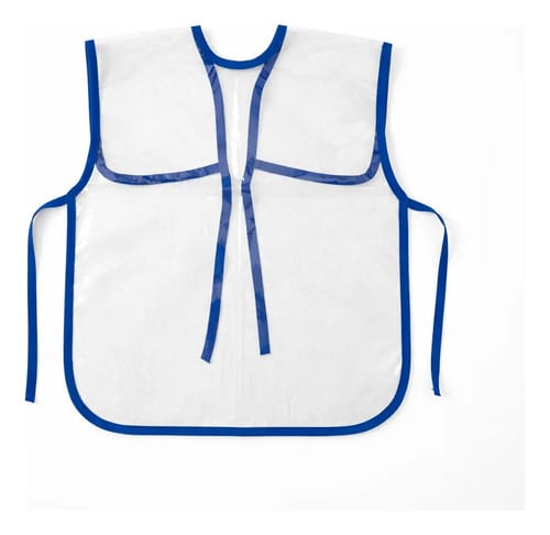 Avental Escolar Infantil Masculino Pequeno Azul 36x46 cm Transparente PlastPark