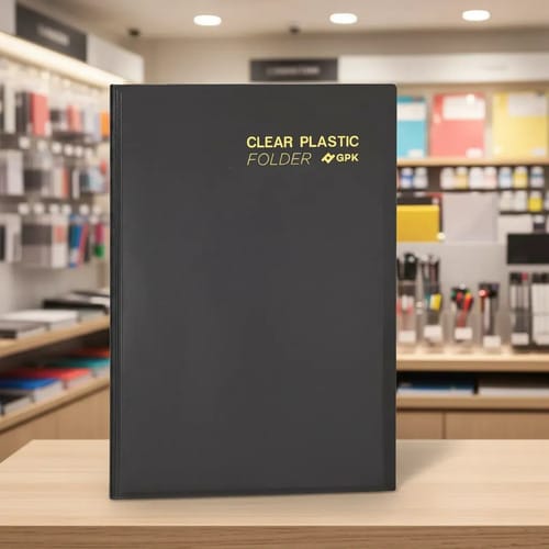 Pasta Catálogo A4 Clear Plastic Folder 30 Sacos PP 23x31 cm Preto PlastPark - Imagem 5