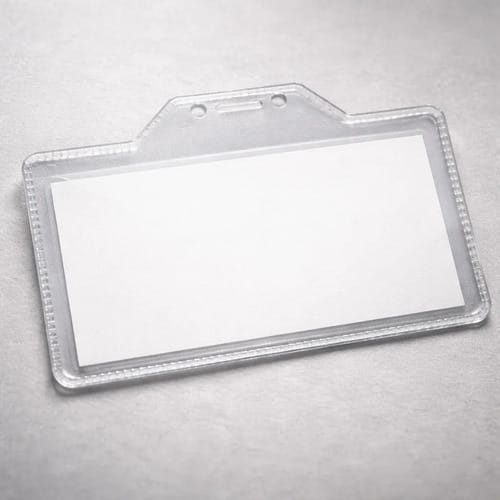 Crachá para Identificação Abertura Lateral sem Presilha 10x4 cm Transparente 50 Unidades PlastPark - Imagem 3