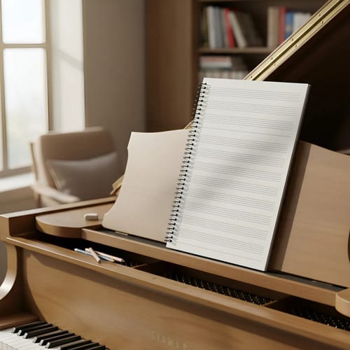 Caderno de Musica Universitário Teoria + Pentagrama 18+70 Folhas Espiral 20x28 cm Preto Romitec - Imagem 4