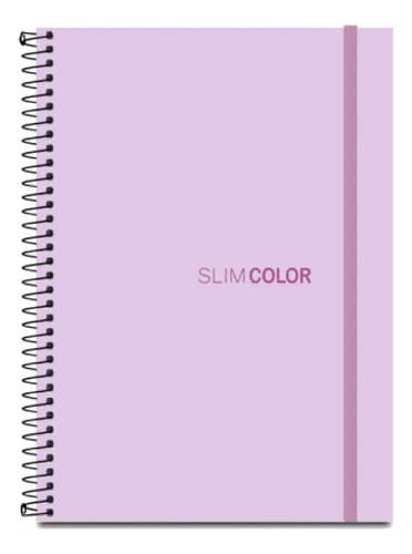 Caderno Colegial 1x1 80 Folhas Espiral Capa PP com Bolsa e Elástico 18x24 cm Lilás Romitec