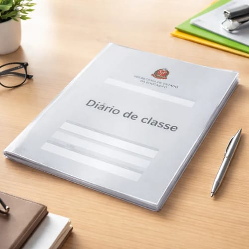 Capa para Diário de Classe Grande Textura Camurça PVC 32x25 cm Transparente 3 Unidades PlastPark - Imagem 4