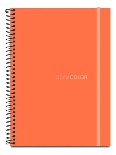 Caderno Universitário 1x1 80 Folhas Espiral Capa PP com Bolsa e Elástico 20x28 cm Laranja Romitec