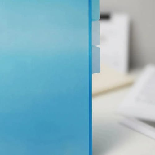 Pasta L PP A4 Translucida com 3 Divisórias 22x31 cm Azul PlastPark - Imagem 3