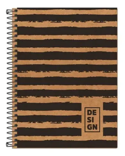 Caderno 1/4 96 Folhas Espiral Capa Flexível Kraft 14x20 cm Marrom Romitec